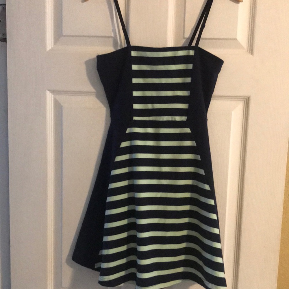 Express Striped Strapless Dress XS